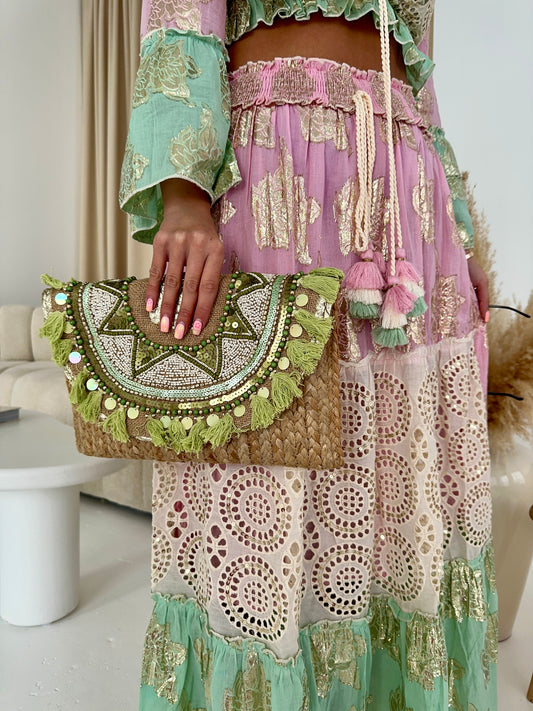 Modena Beaded Bag (Green)