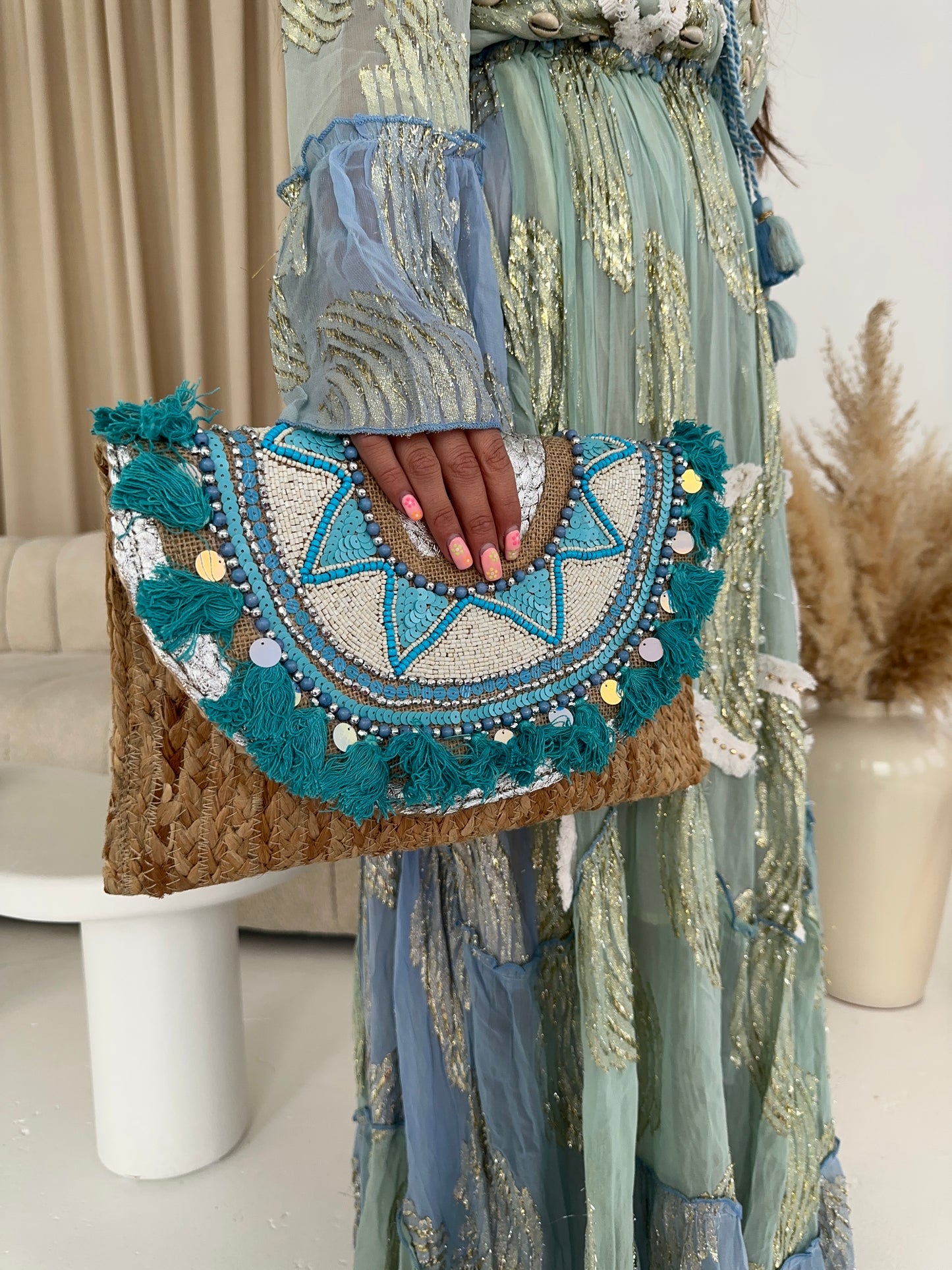 Modena Beaded Bag (Blue)