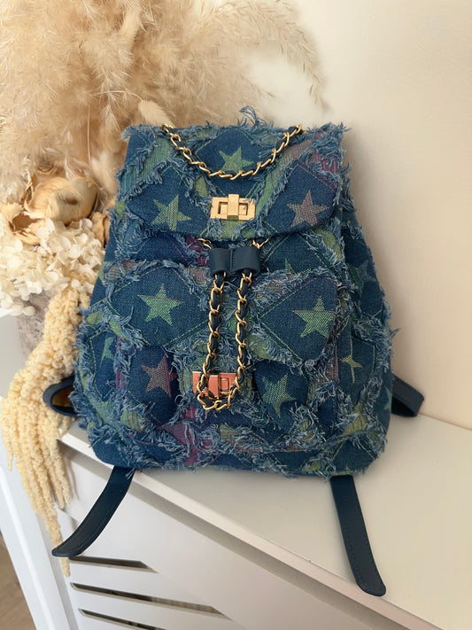 Starlette Denim Backpack (Medium Blue)