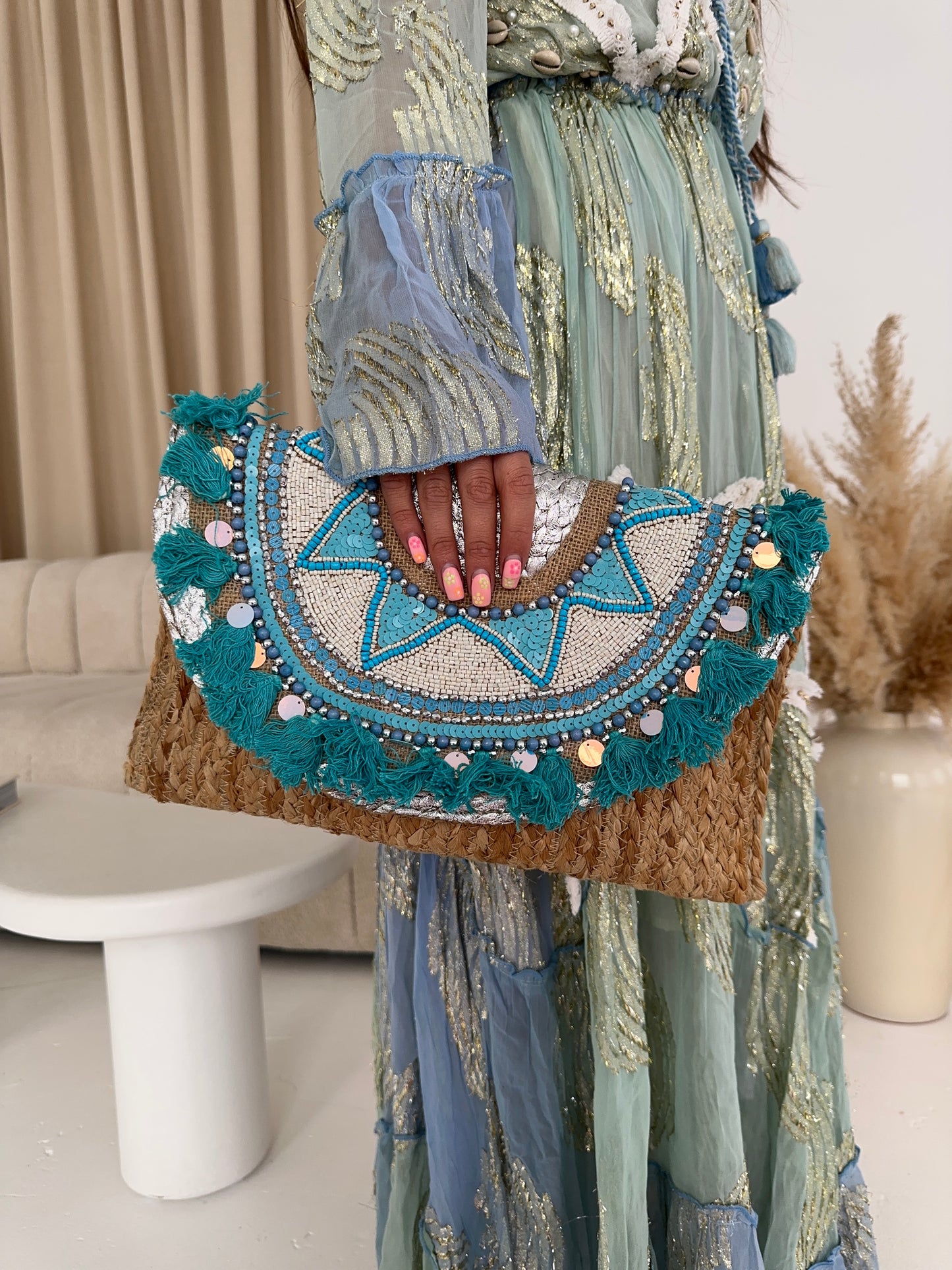 Modena Beaded Bag (Blue)