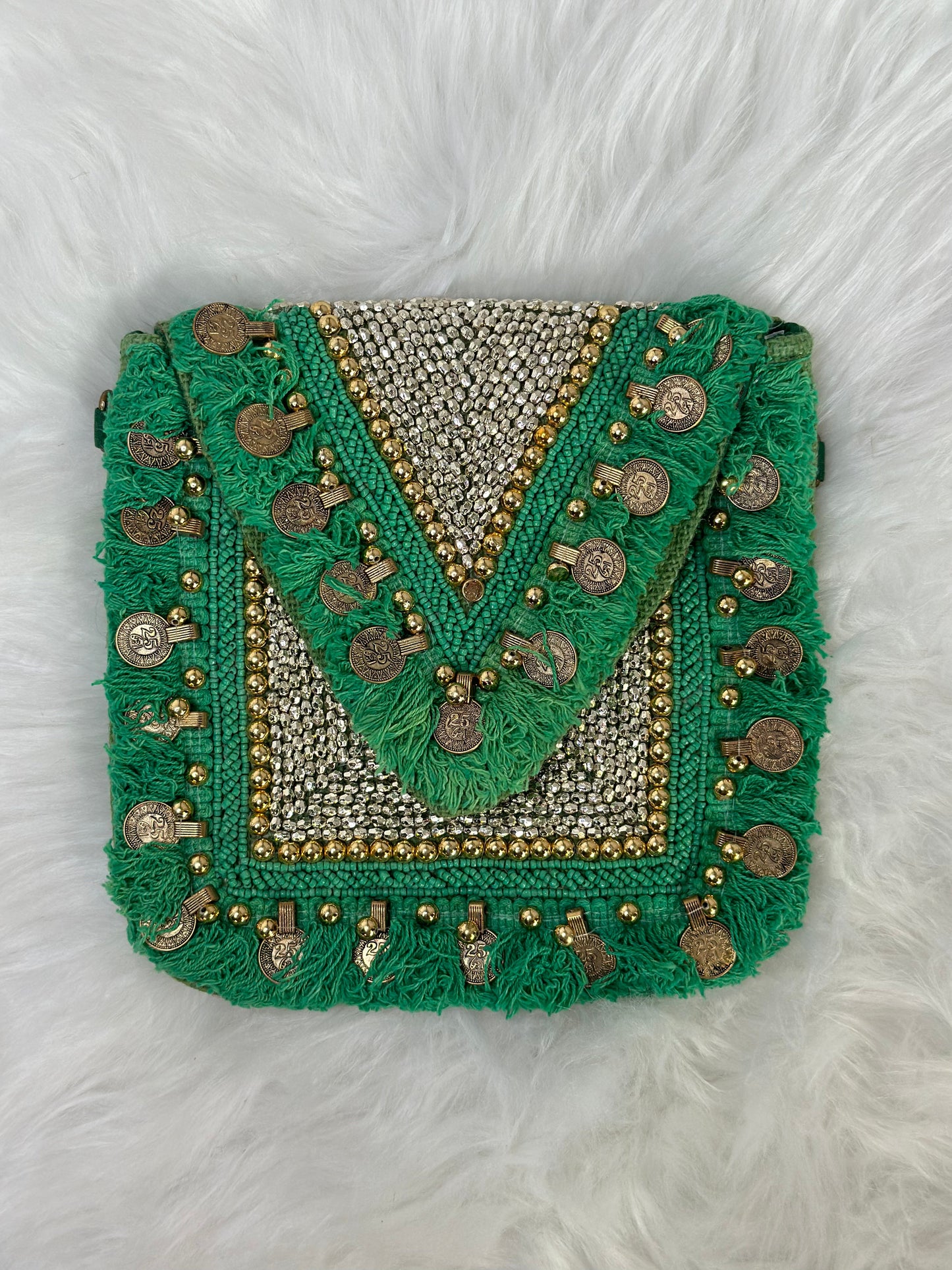 Catania Beaded Bag (Green)