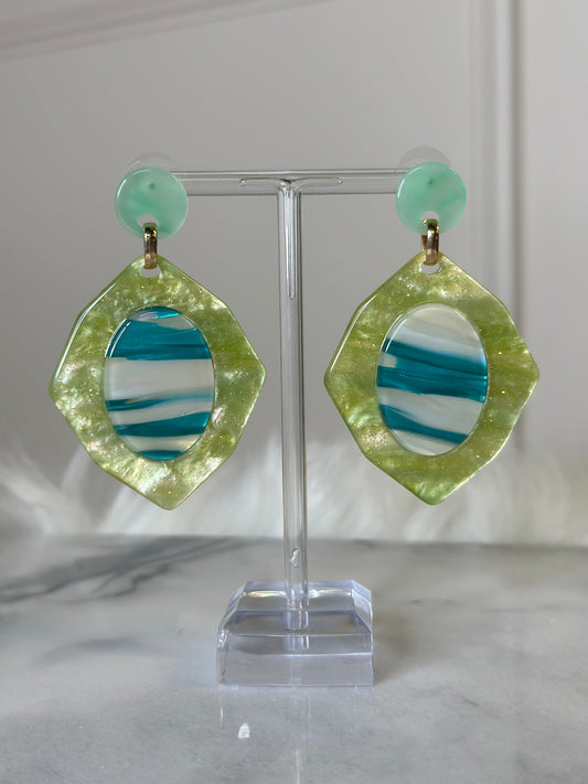 Harmonia Iridescent Earrings (Green)